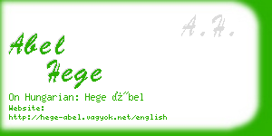 abel hege business card